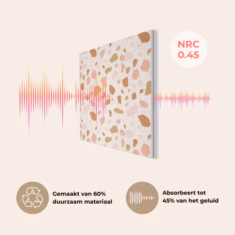 Terrazzo - Patroon - Kleurrijk - Zalm PET vilt klein 837 -USP_NL