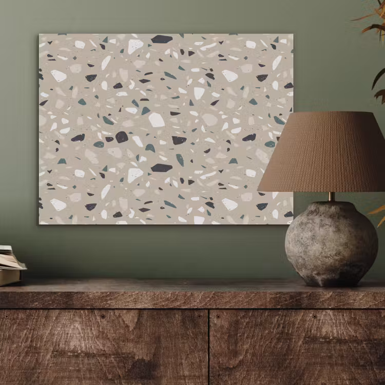 Terrazzo - Patroon - Groen PET vilt klein 837 -sfeer2