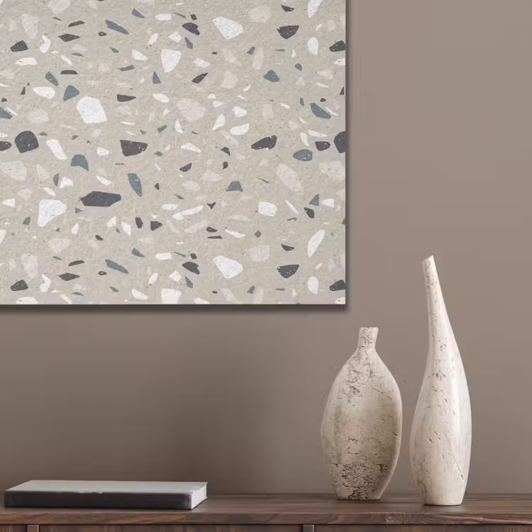Terrazzo - Patroon - Groen PET vilt klein 837 -sfeer6_closeup