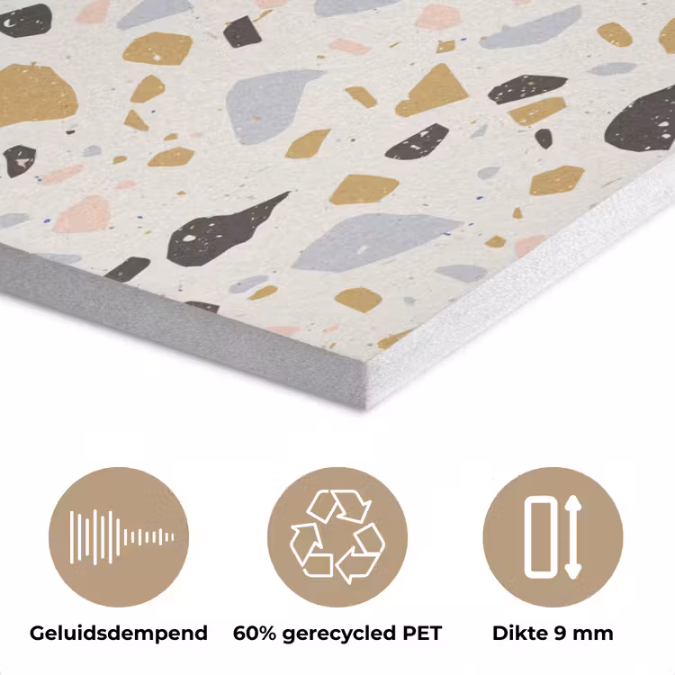 Terrazzo - Patroon - Neutraal - Zacht - Multi PET vilt klein 837 -closeup_NL