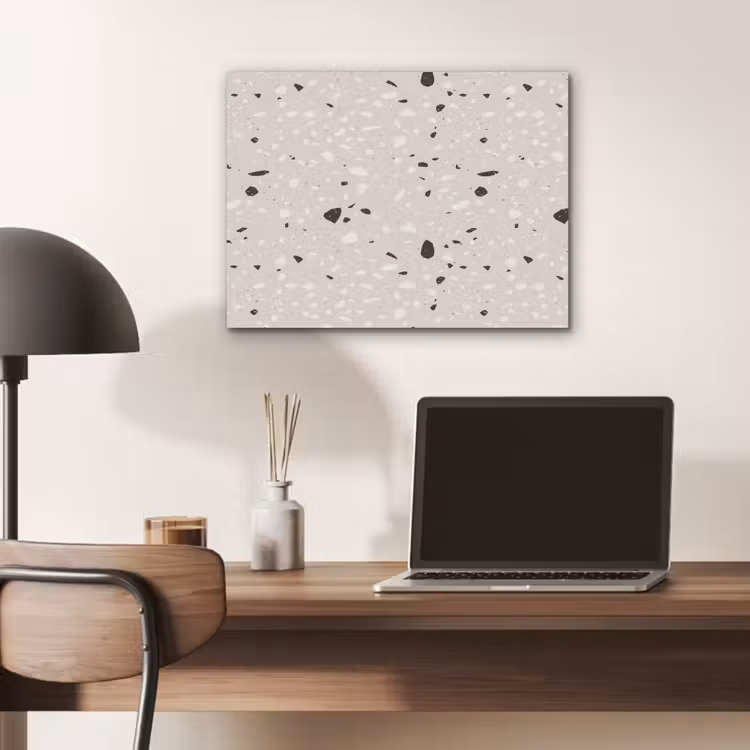 Terrazzo - Patroon - Zacht - Zwart - Wit PET vilt klein 837 -sfeer5