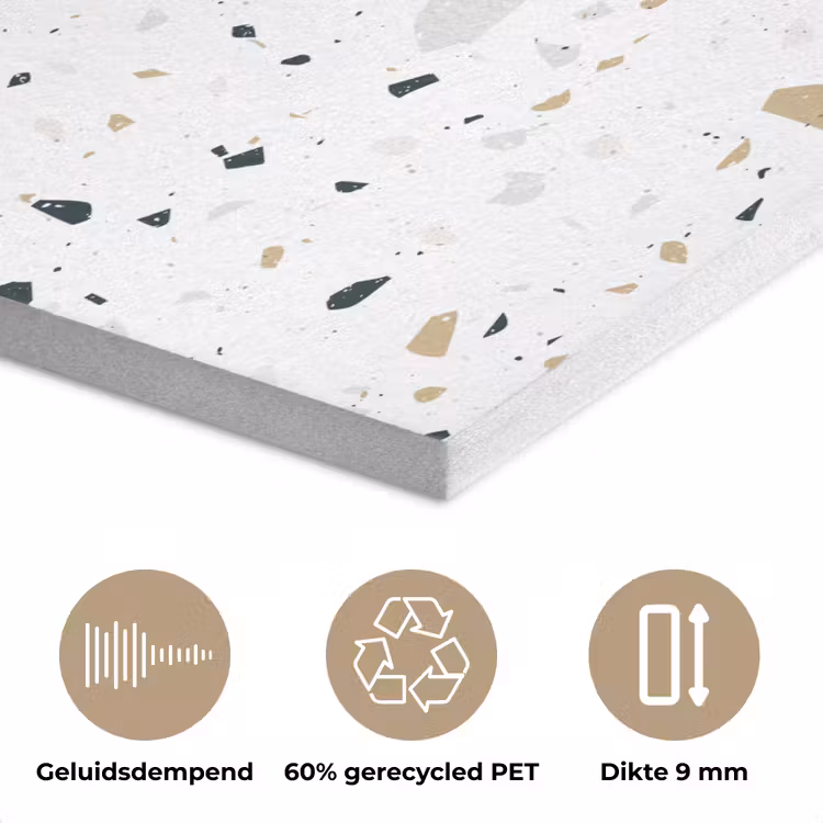 Terrazzo - Patroon - Wit - Neutraal PET vilt klein 837 -closeup_NL