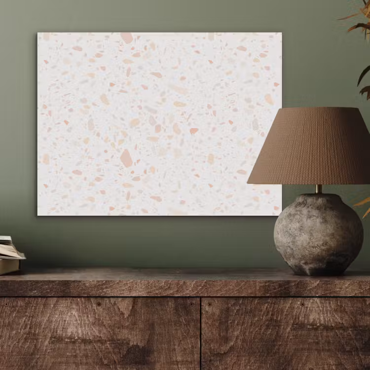 Terrazzo - Patroon - Wit - Perzik PET vilt klein 837 -sfeer2