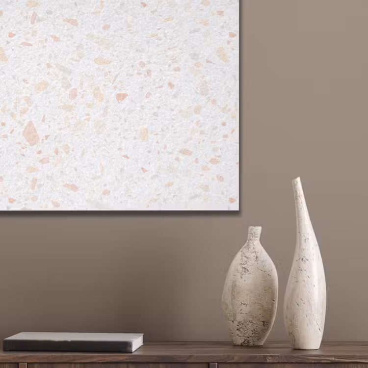 Terrazzo - Patroon - Wit - Perzik PET vilt klein 837 -sfeer6_closeup