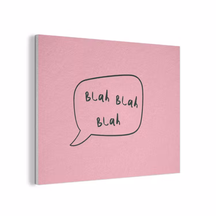 Tekstwolkje - BLAH BLAH BLAH - Roze PET vilt klein -3d