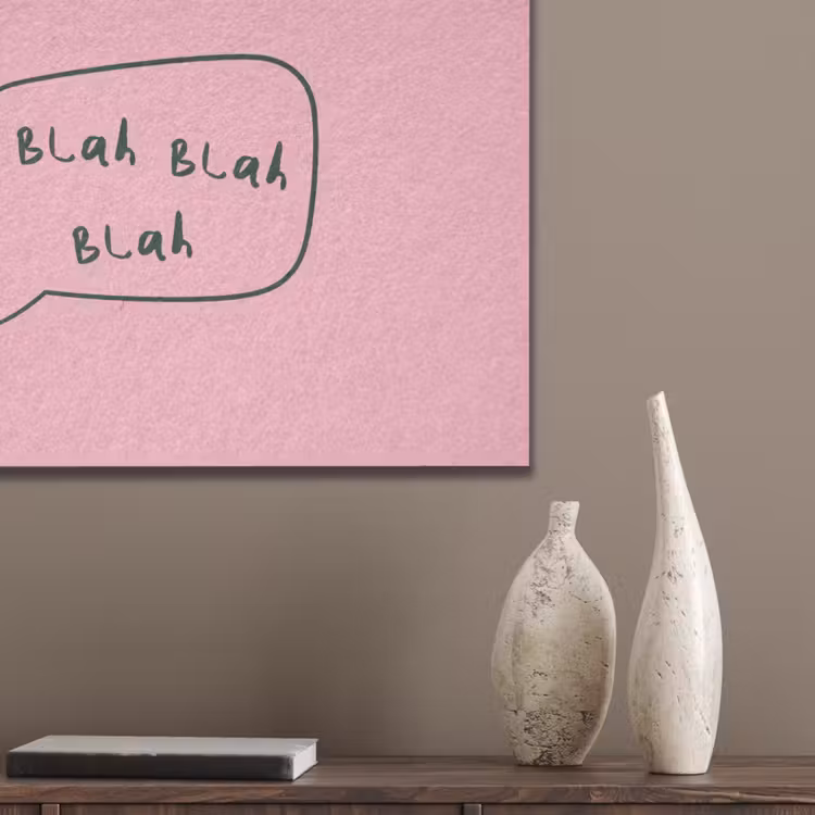 Tekstwolkje - BLAH BLAH BLAH - Roze PET vilt klein -sfeer6_closeup