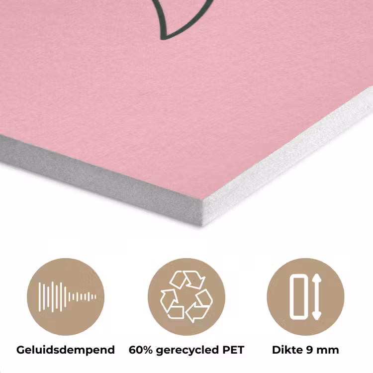 Tekstwolkje - BLAH BLAH BLAH - Roze PET vilt klein -closeup_NL