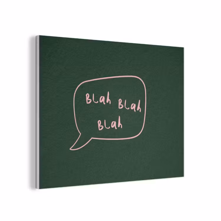 Tekstwolkje - Donkergroen - BLAH BLAH BLAH PET vilt klein -3d