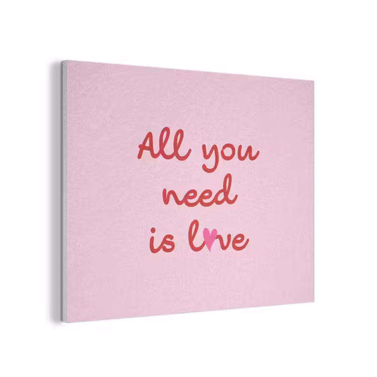 Tekst - Roze - Love - Hart PET vilt klein -3d