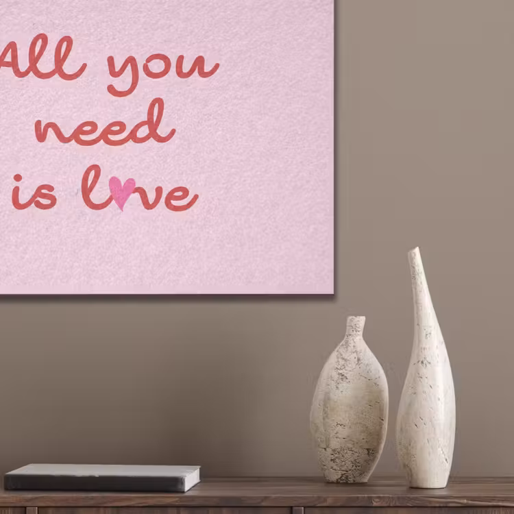 Tekst - Roze - Love - Hart PET vilt klein -sfeer6_closeup