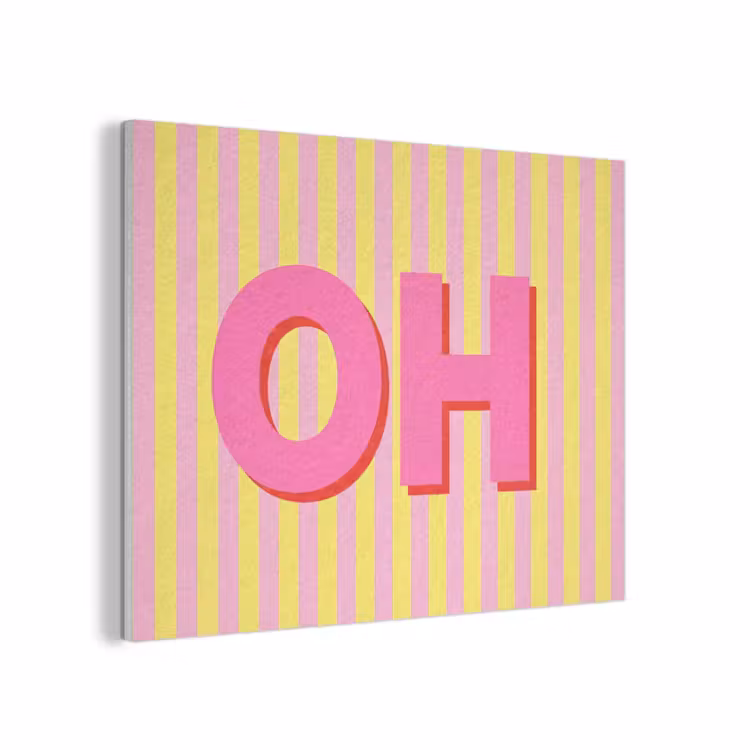 Tekst - Strepen - Roze PET vilt klein -3d