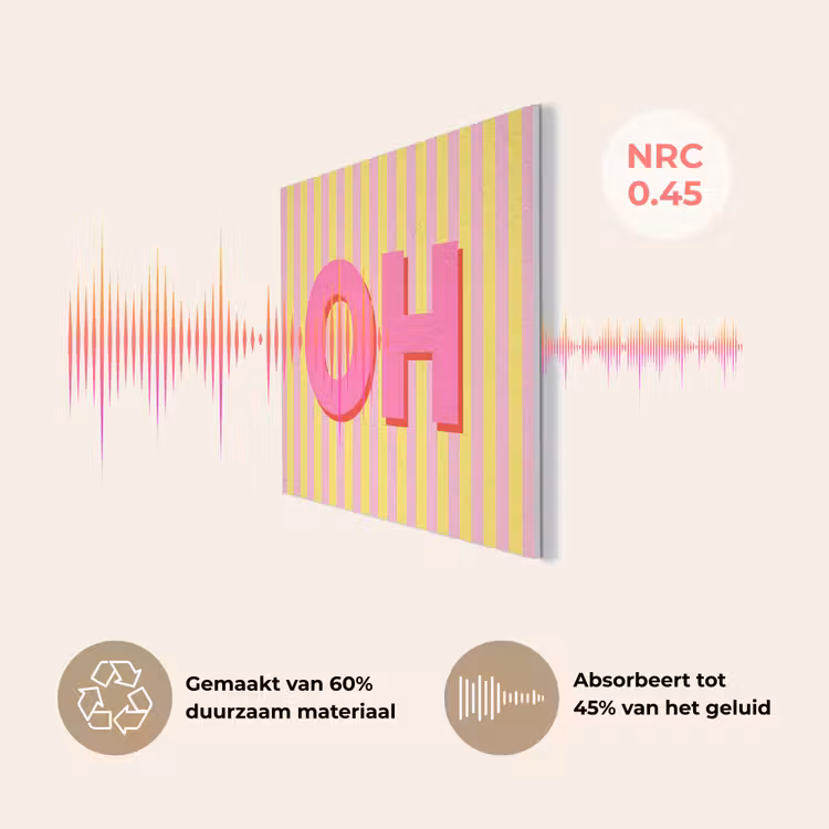 Tekst - Strepen - Roze PET vilt klein -USP_NL