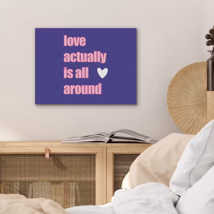 Tekst - Valentijn - Love - Blauw PET vilt klein -sfeer3