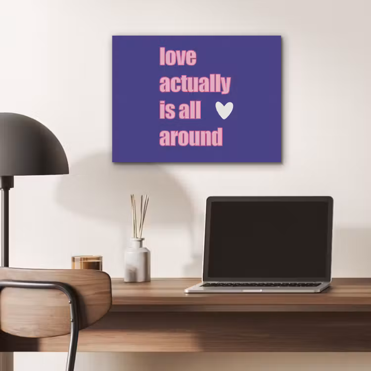 Tekst - Valentijn - Love - Blauw PET vilt klein -sfeer5