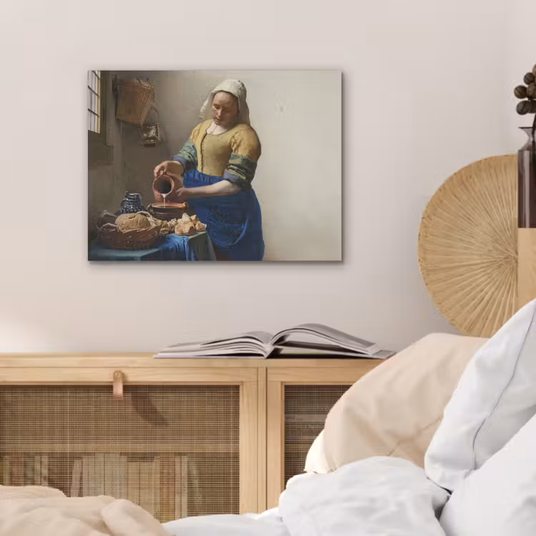 Het melkmeisje - Kunst - Oude meesters - Vermeer PET vilt klein -sfeer3