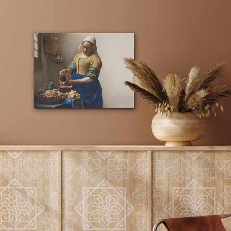 Het melkmeisje - Kunst - Oude meesters - Vermeer PET vilt klein -sfeer4