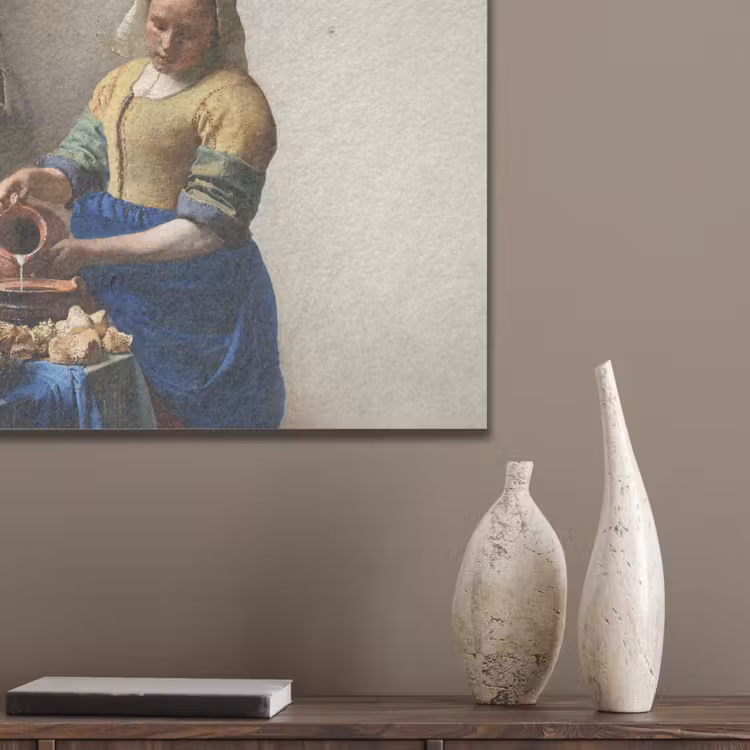 Het melkmeisje - Kunst - Oude meesters - Vermeer PET vilt klein -sfeer6_closeup