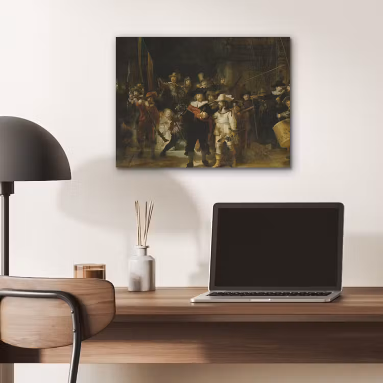 De Nachtwacht - Kunst - Oude meesters - Rembrandt PET vilt klein -sfeer5