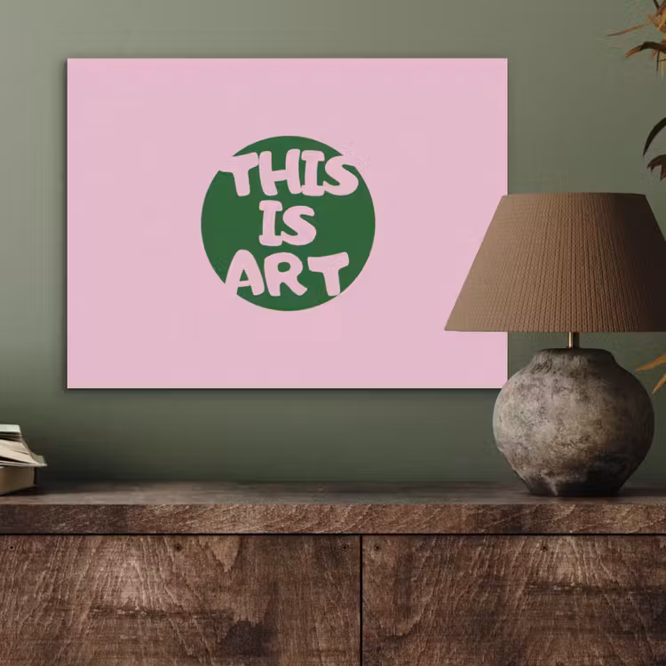 This is art - Tekst - Cirkel - Groen PET vilt klein -sfeer2