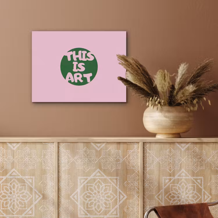 This is art - Tekst - Cirkel - Groen PET vilt klein -sfeer4
