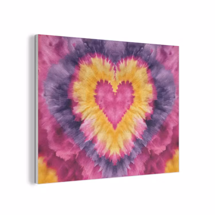 Tie dye - Hartvorm - Vlammen - Oranje PET vilt klein -3d