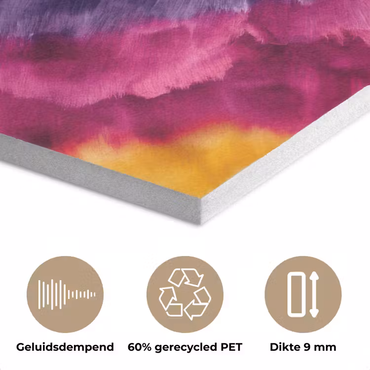 Tie dye - Hartvorm - Vlammen - Oranje PET vilt klein -closeup_NL