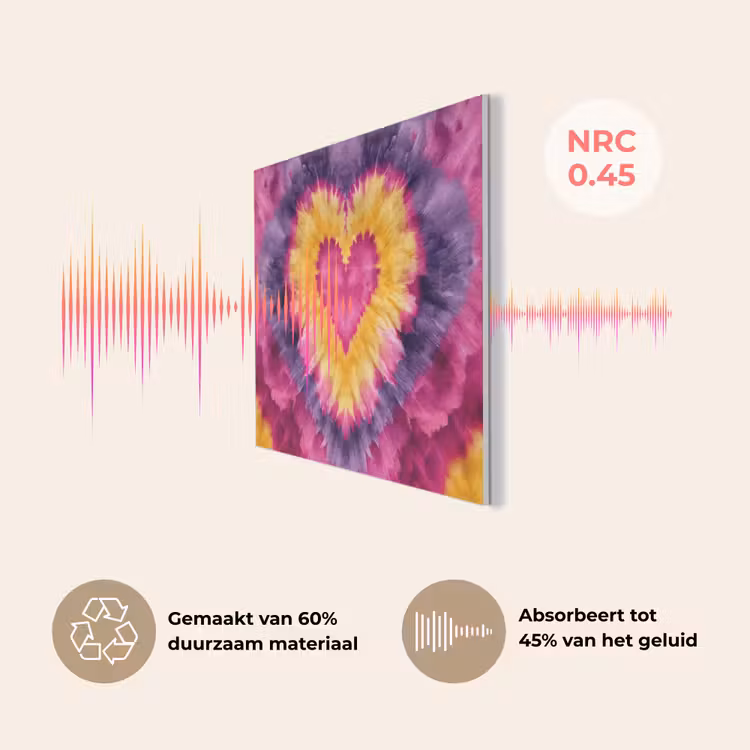 Tie dye - Hartvorm - Vlammen - Oranje PET vilt klein -USP_NL