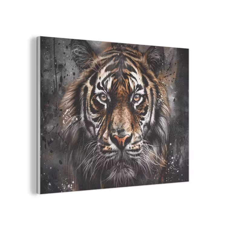 Tijger - Dieren - Portret - Luxe - Zwart PET vilt klein -3d