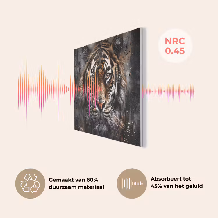 Tijger - Dieren - Portret - Luxe - Zwart PET vilt klein -USP_NL