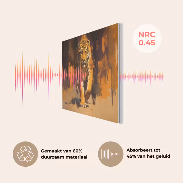 Tijger - Geschilderd - Oranje - Penseelstreken PET vilt klein -USP_NL