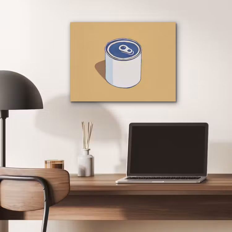Blikje - Minimalistisch - Blauw - Illustratie PET vilt klein -sfeer5
