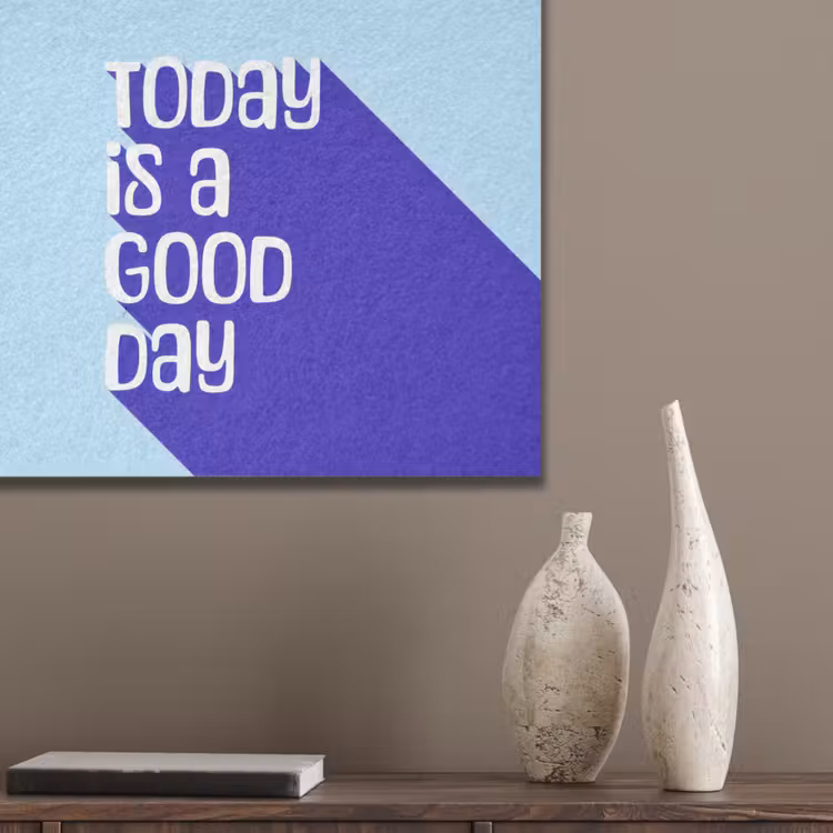 Today is a good day - Blauw - Schaduw PET vilt klein -sfeer6_closeup