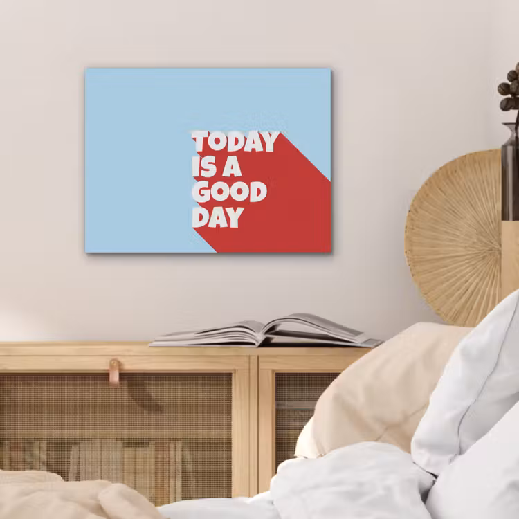 Today is a good day - Rood - lichtblauw PET vilt klein -sfeer3