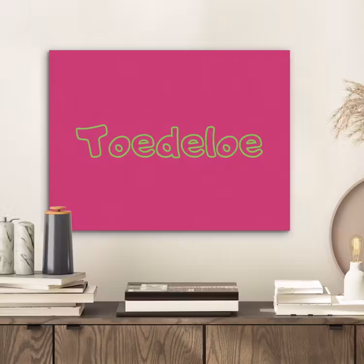 Toedeloe - Groen - Roze PET vilt klein -sfeer1