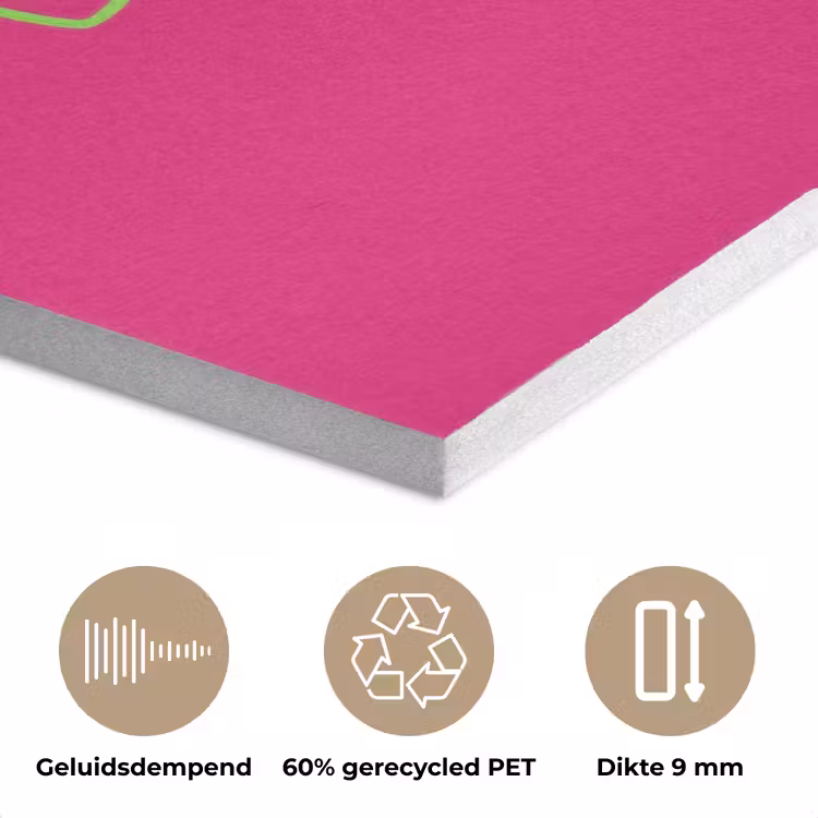 Toedeloe - Groen - Roze PET vilt klein -closeup_NL
