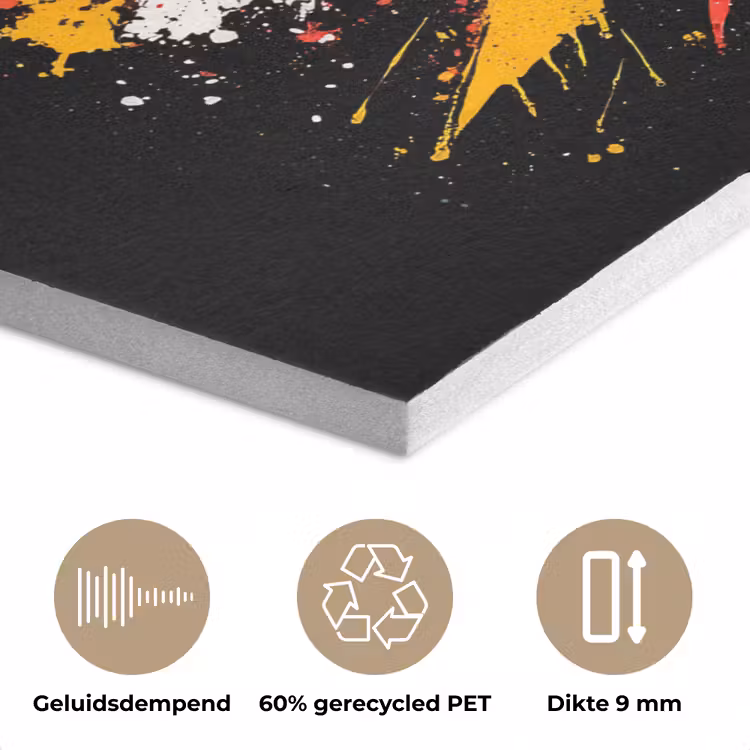 Tomaat - Avocado - Peper - Graffiti - Verf - Modern PET vilt klein -closeup_NL