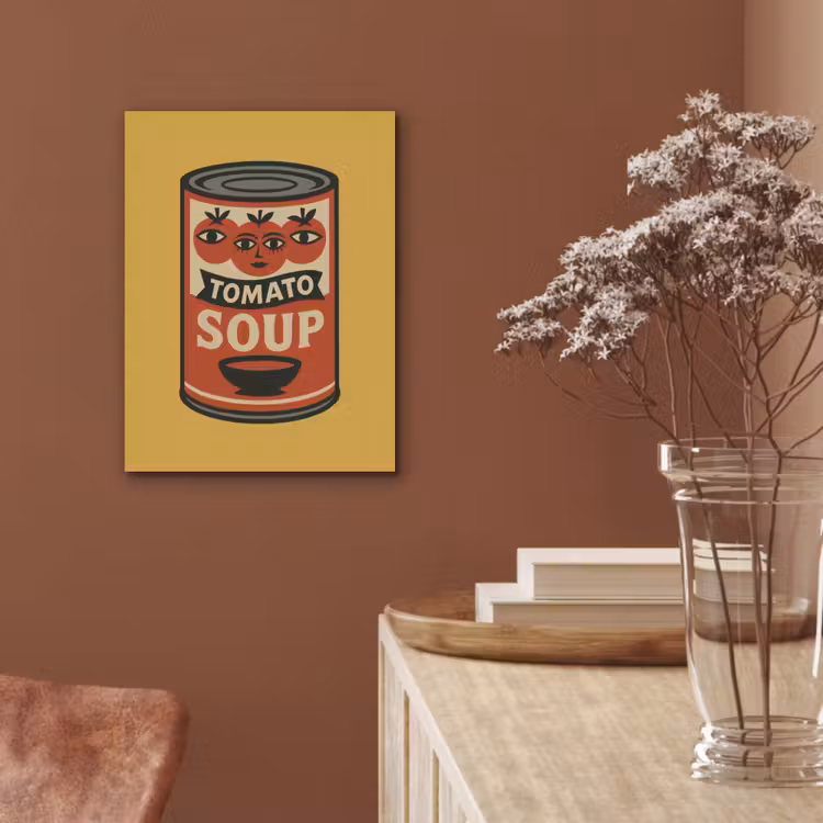 Tomatensoep - Gezichtje - Illustratie - Rood PET vilt klein -sfeer4