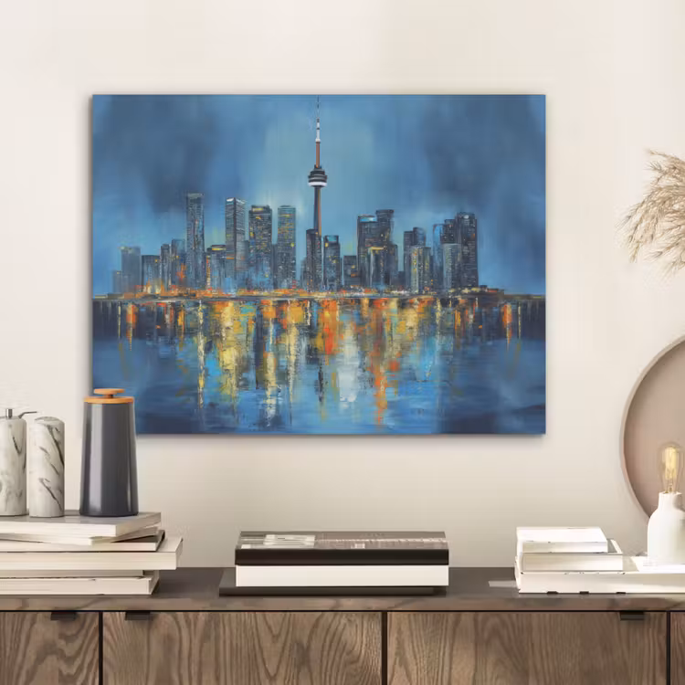 Skyline Toronto - Water - Stadslichten - Toren PET vilt klein -sfeer1