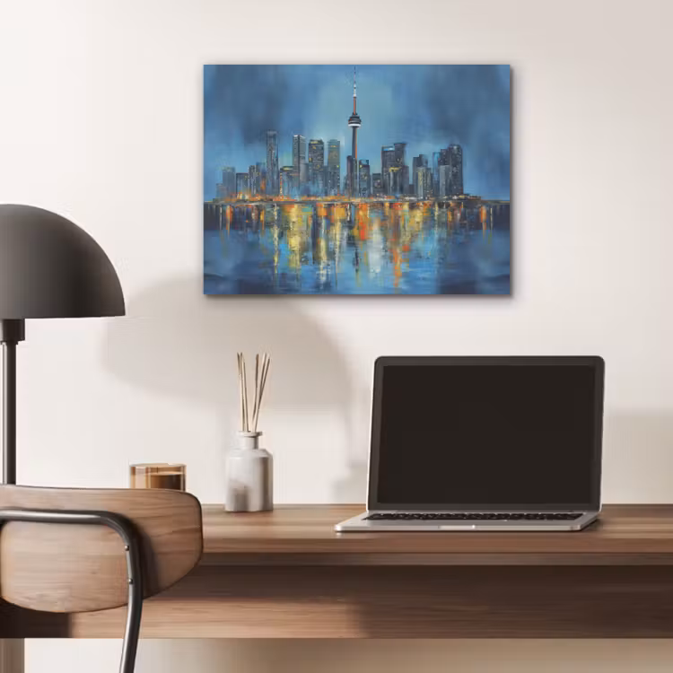Skyline Toronto - Water - Stadslichten - Toren PET vilt klein -sfeer5
