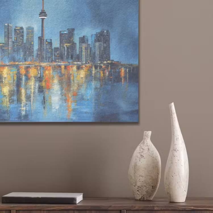 Skyline Toronto - Water - Stadslichten - Toren PET vilt klein -sfeer6_closeup