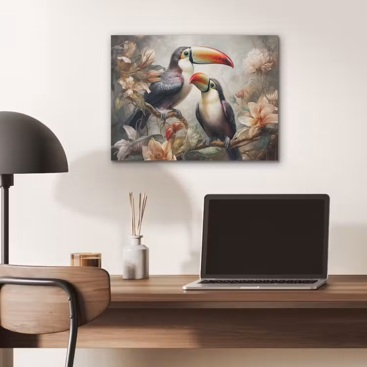 Toekan - Vogels - Bloemen - Jungle PET vilt klein -sfeer5