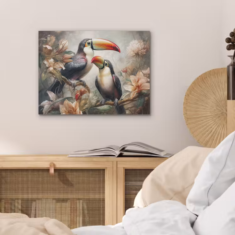 Toekan - Vogels - Bloemen - Jungle PET vilt klein -sfeer3