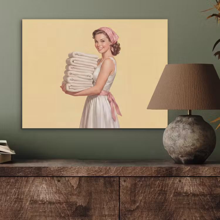 Handdoeken - Vrouw - Jurk - Roze PET vilt klein -sfeer2