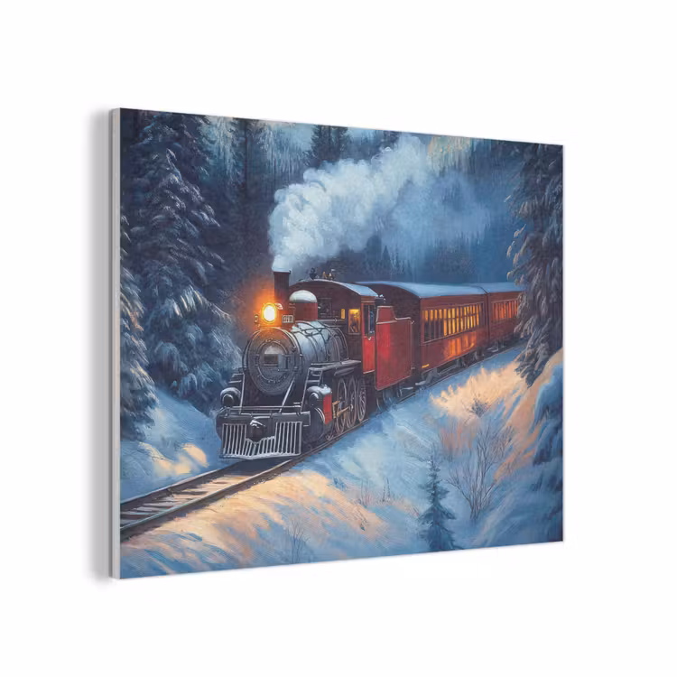 Trein - Kerst - Sneeuw - Kersttrein PET vilt klein -3d