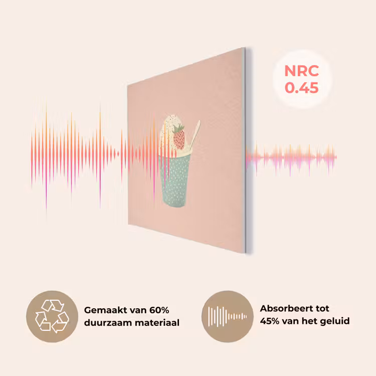Bakje - Ijs - Aardbei - Roze PET vilt klein -USP_NL