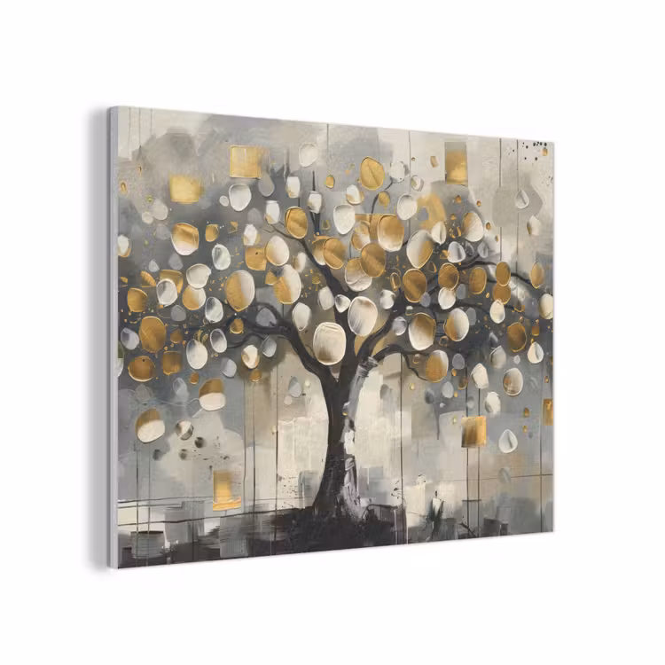 Boom - Abstract - Beige - Goud - Zwart PET vilt klein -3d