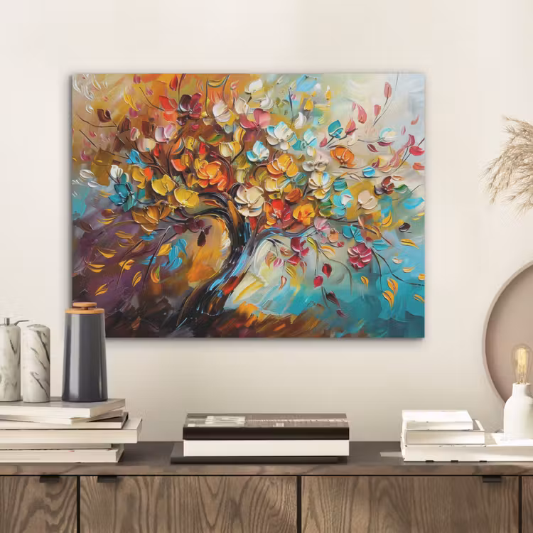 Boom - Abstract - Kleurrijk - Bloemen PET vilt klein -sfeer1