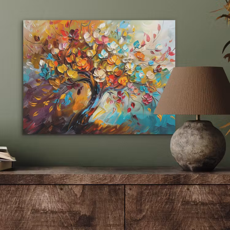 Boom - Abstract - Kleurrijk - Bloemen PET vilt klein -sfeer2