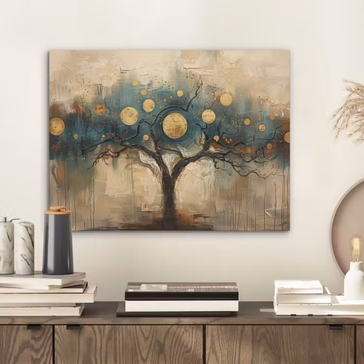 Boom - Kunst - Maan - Watercolor PET vilt klein -sfeer1