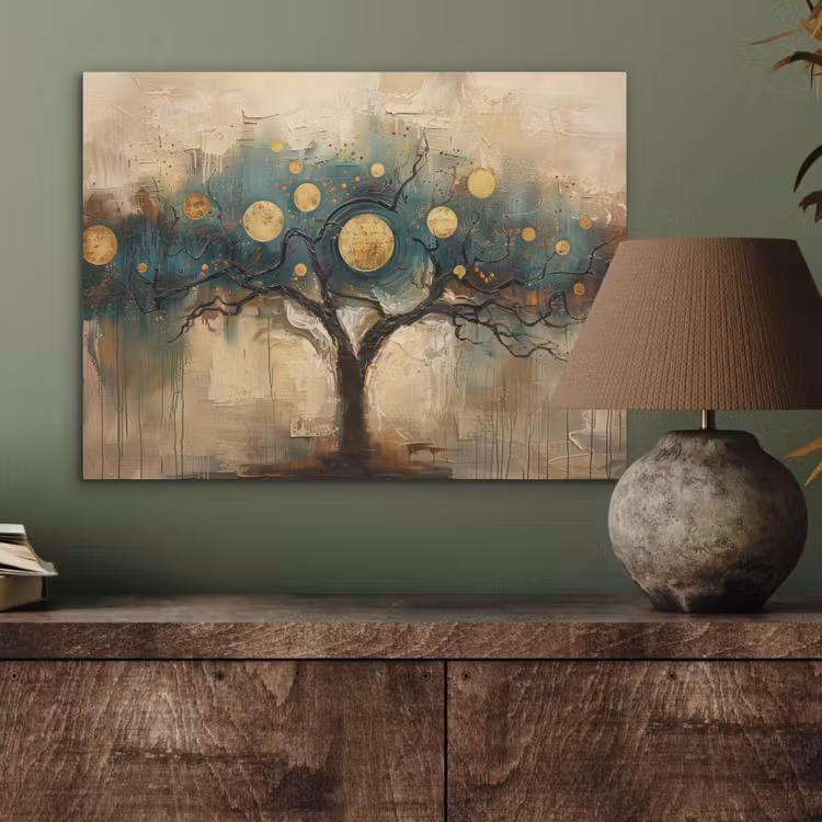 Boom - Kunst - Maan - Watercolor PET vilt klein -sfeer2
